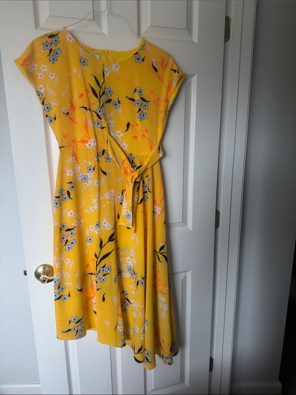 Donna Morgan Yellow Floral High-Low Dress